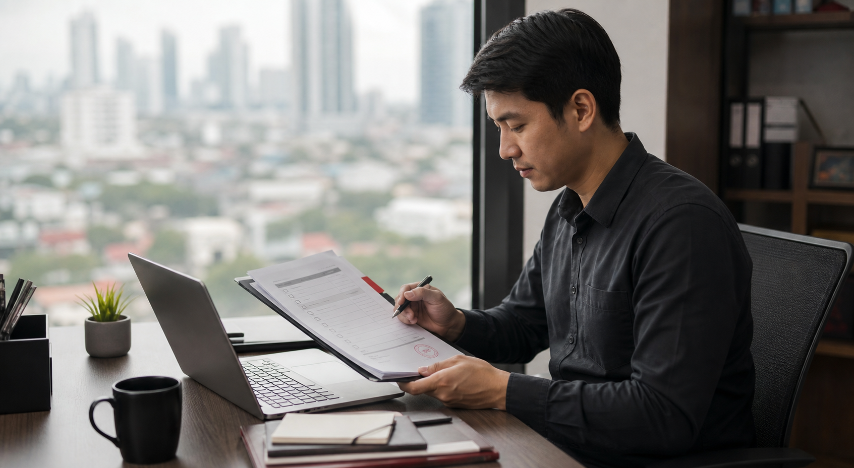 Operations analyst reviewing access records and a work queue