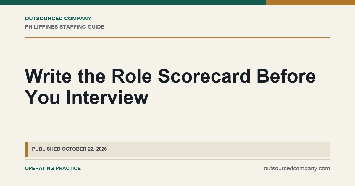 Write the Role Scorecard Before You Interview operations illustration