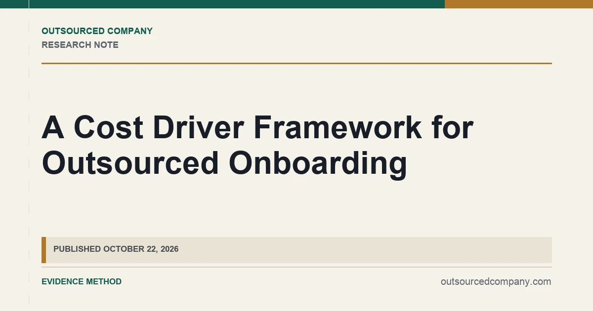 Outsourced onboarding cost driver map