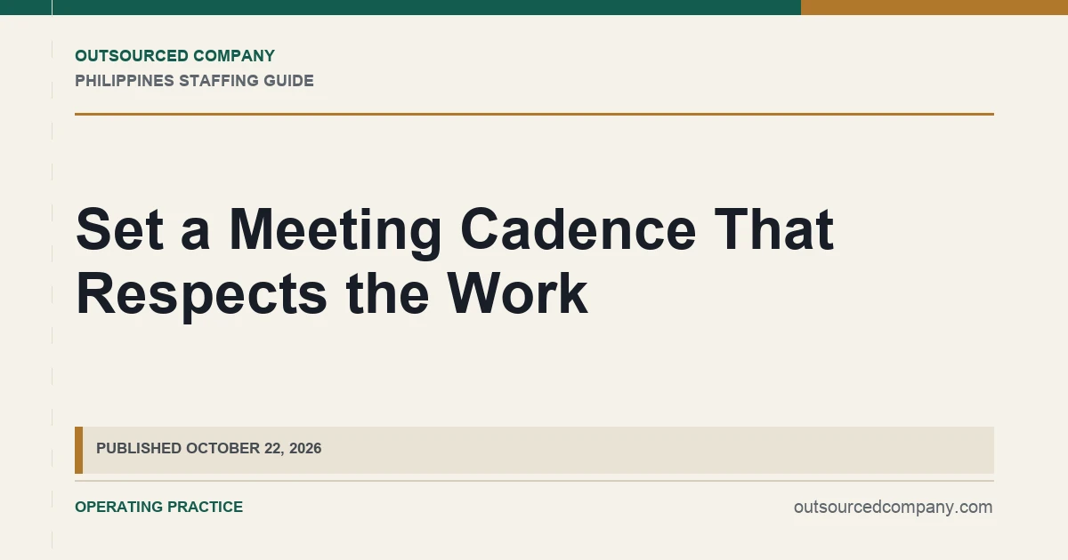 Set a Meeting Cadence That Respects the Work operations illustration