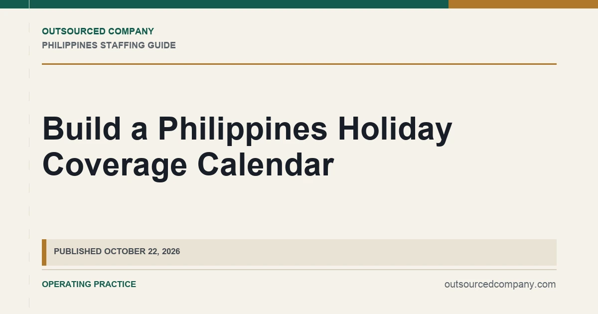 Build a Philippines Holiday Coverage Calendar operations illustration