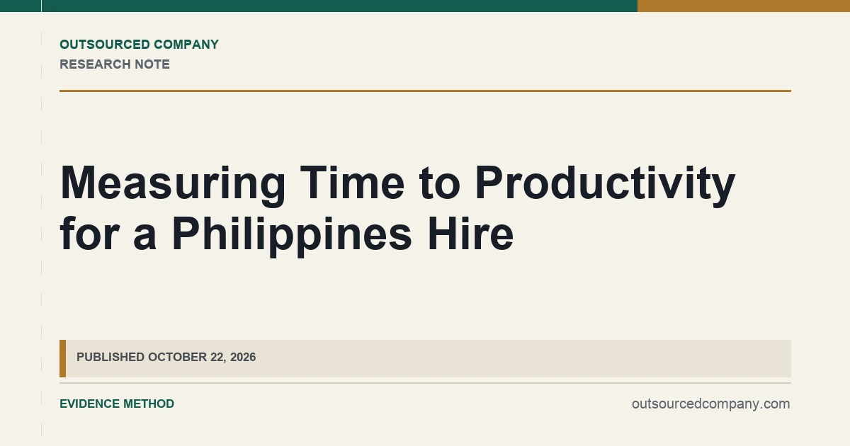 Time to productivity measurement checkpoint map