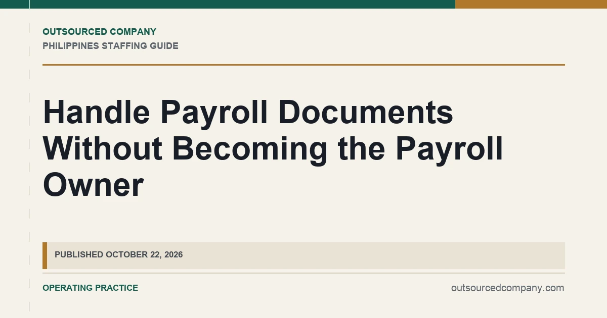 Handle Payroll Documents Without Becoming the Payroll Owner operations illustration