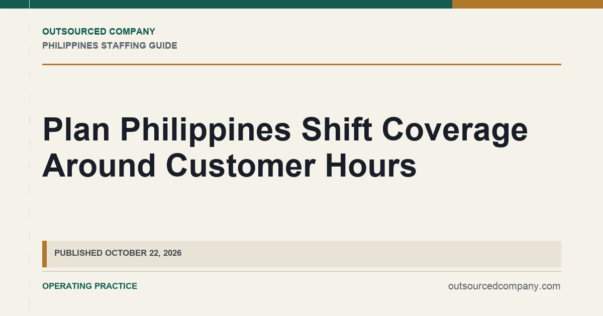 Plan Philippines Shift Coverage Around Customer Hours operations illustration