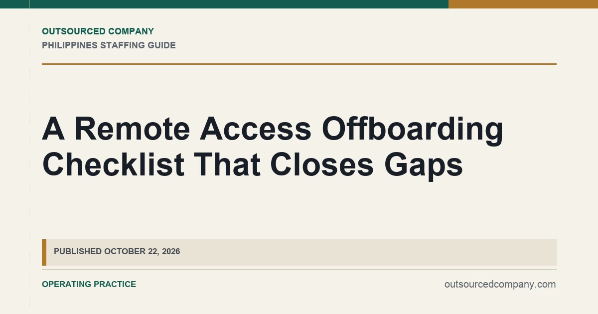 A Remote Access Offboarding Checklist That Closes Gaps operations illustration