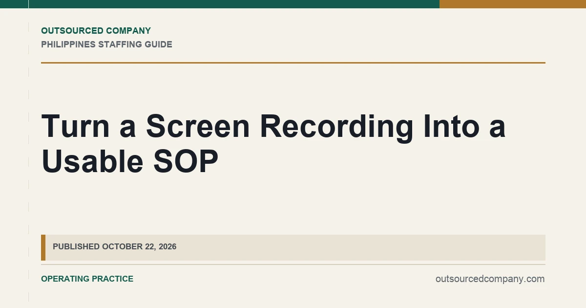 Turn a Screen Recording Into a Usable SOP operations illustration