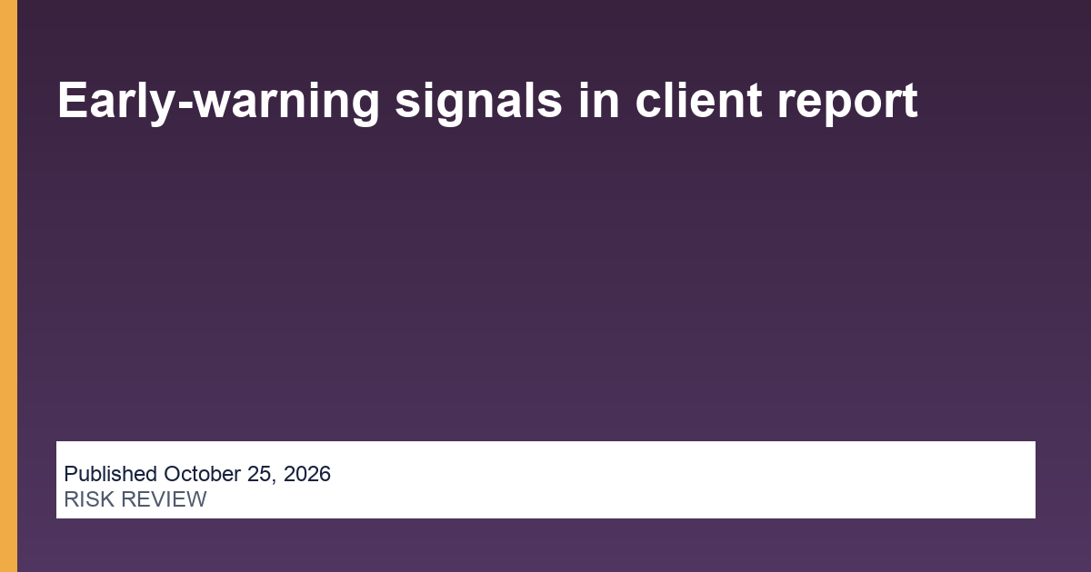 Early-warning signals in client report